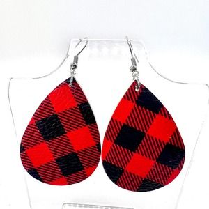 Plaid Teardrop Earrings - Christmas Earrings - Fall Earrings - Football Earrings